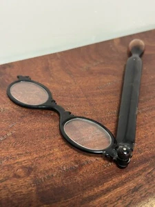 VICTORIAN FAUX TORTOISE LORGNETTES STYLE OPERA GLASSES ESTATE SALE FIND - Picture 1 of 5