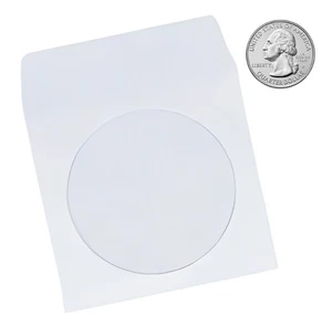100 3" Mini Paper CD Sleeves with Window & Flap - Imagen 1 de 2