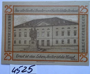 GERMANY 1921 - STADT  WEIMAR / TURYNGIA - 25 Pfg - AU/UNC - GrM 1398.3 - Picture 1 of 2