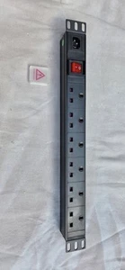 1U 6 Way 13A PDU 19" Inch Rack Switch Horizontal Mount Power Distribution Unit - Photo 1/5
