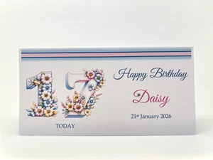 GEBURTSTAG Geld/Geschenk Gutschein Geldbörse personalisiert jedes Alter, mit Umschlag + Edelsteine - Bild 1 von 3