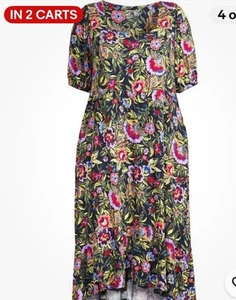 Terra & Sky Jersey Knit Tiered High Low Dress Women’s Plus Size 3x - Picture 1 of 10