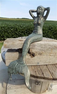 Gusseisen Meerjungfrau, Meerjungfrau Deko, Meerjungfrau Figur, Maritim Deko - Bild 1 von 10