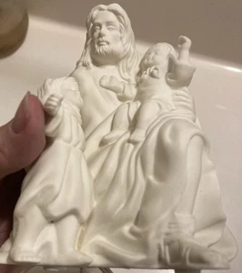 Jesus Wächter Kinder Vintage Keramik Biskuit Unikat Christlich Nachtlicht Selten - Bild 1 von 8