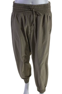 Pantalones de chándal para mujer Athleta elástico con cordón cintura pierna cónica beige talla 8 Foto 1 de 4