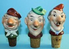 Lustige Gesellen / 3 Porzellan Ausgießer / Schnapsnase / Pourer  Verseur Bouchon
