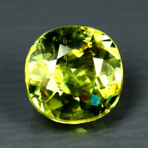 1.55 ct Amazing Cushion (6.89 x 6.83 mm) Pakistan Multi Color Sphene Gemstone - Picture 1 of 3