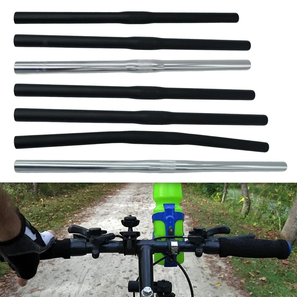 Manubrio per bici da strada, manubrio piatto, rialzato per , - Immagine 1 di 1