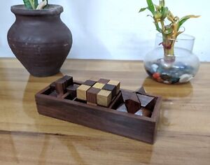 Handcrafted wooden 3-in-One Puzzle Games Set 3D Puzzles for Teens and Adults