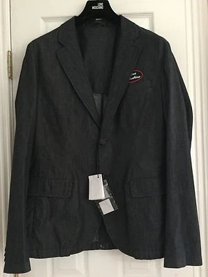 CHAQUETA LOVE MOSCHINO NUEVA CON ETIQUETAS TALLA 52 (42 EE. UU.) DOS BOTONES LOVE MOSCHINO AZUL Foto 1 de 4