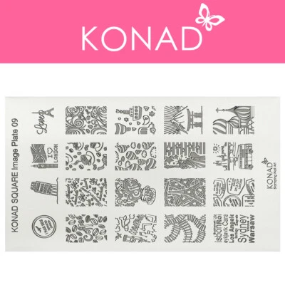 Original KONAD ® Stamping Nailart Design Schablone Square Image Plate - XL 09 - Bild 1 von 3