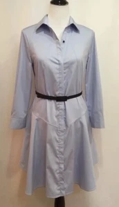 Halston Heritage Light Blue Chambray Cotton Blend Shirt Dress, Size 8 - Picture 1 of 12