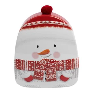 Blechdose Schneemann mit PomPon, lebensmittelecht, 14,5 x 17 cm, inkl. Rezept - Bild 1 von 7