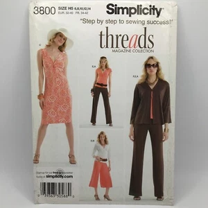 Simplicity 3800 Misses Sz 6-14 Pants Gaucho Jacket Dress Top Sewing Pattern FF - Picture 1 of 5