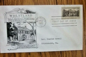 WHEATLAND james buchanan home lancaster pennsylvania ARISTOCRATS CACHET 1956 FDC - Picture 1 of 1