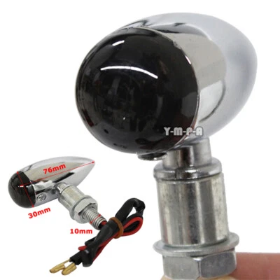 Chrome Smoke Lens 12V Turn Signals Amber Blinker Light 10mm For Yamaha V Star MT - Image 1 of 4