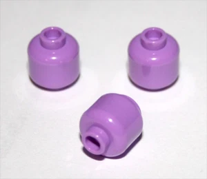 3x LEGO® Kopf unbedruckt 3626c NEU Medium Flieder Lavender Figuren Zubehör - Picture 1 of 1