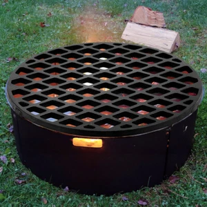Cast Iron Barbecue Grill Grate Hole Mesh Grilling Net BBQ Cooking Grid Net Round - Picture 1 of 27