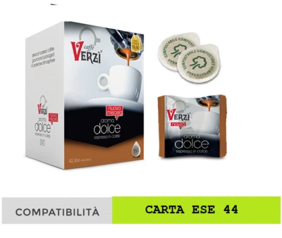 150 Cialde in Carta Verzì Miscela Aroma Dolce Filtro ESE 44 MM Originali Verzi