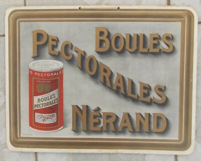 ANCIEN CARTON PUBLICITAIRE BOULES PECTORALES NERAND - Photo 1/2