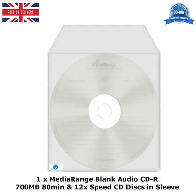 TTL MEDIA MediaRange Leer Audio CD-R 700MB 80min Neu 12x Geschwindigkeit Neu CD Discs in Hülle SET