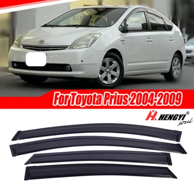 Deflectores de viento negros brillantes para Toyota Prius 2004-2009 viseras de ventana protector de lluvia Foto 1 de 4