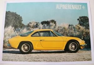 AFFICHE ANCIENNE AUTOMOBILE RENAULT ALPINE A110 JAUNE 1971 TRES RARE ESPAGNE - Picture 1 of 5