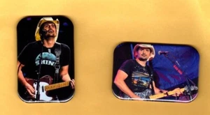 BRAD PAISLEY    TWO  MAGNETS OR BUTTONS, PINBACK 2"X3" W/ ROUNDED CORNER - Picture 1 of 5