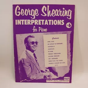 George Shearing Interpretations Piano No 6 Songbook Sheet Music Score Robbins - Picture 1 of 9