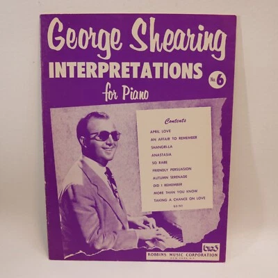 George Shearing Interpretations Piano No 6 Songbook Sheet Music Score Robbins - Image 1 of 4