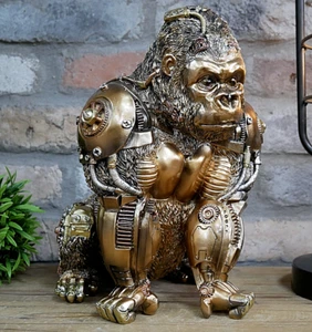 New Steampunk Gorilla Home Ornament Unique High Quality Resin Sculpture - Picture 1 of 9
