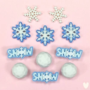 Buttons Galore Snow Day 4812 - Snowflakes Snowballs Christmas Dress It Up - Picture 1 of 4