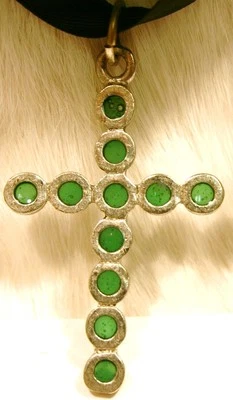 Colgante Ventanas de Luz - Cruz Burbujas (resina verde) Foto 1 de 2
