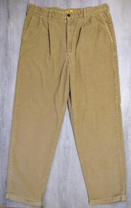 VTG Duck Head Pants Mens 34X 34 (34x32) Corduroy Brown Straight Relaxed Pleated - Picture 1 of 9