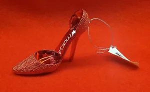 Macy's Glittery Red HIGH HEEL SHOE 3 & 1/2" Christmas Holiday Ornament Very Rare - Picture 1 of 8