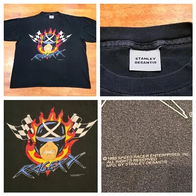 Винтажная мужская футболка 1993 Stanley Desantis Speed Racer с графикой размер XL черная - Изображение 1 из 4