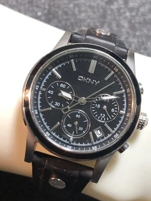 Reloj cronógrafo para mujer DKNY esfera negra WR50M acero inoxidable NY8171 39 mm Foto 1 de 4