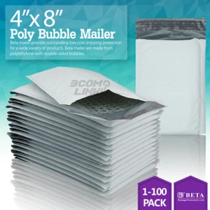 #000 4x8 (4x7) Poly Bubble Mailer Self Padded Envelope Bag 25,50,100,250,500 Pcs - Picture 1 of 21