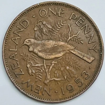 Penny de Nueva Zelanda 1953 KM# 24,1 estado circulado Foto 1 de 3