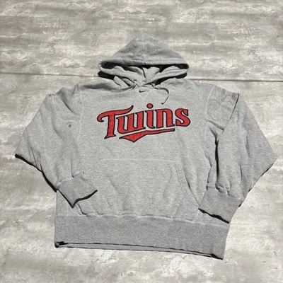 Minnesota Twins Hoodie Men's Medium Gray Nike Cotton Sweatshirt  Adult * - Image 1 of 4