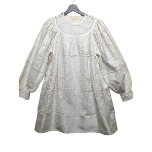 Ulla Johnson Bianca Hand Embroidered Cream Balloon Sleeve Dress 0 - Picture 1 of 13