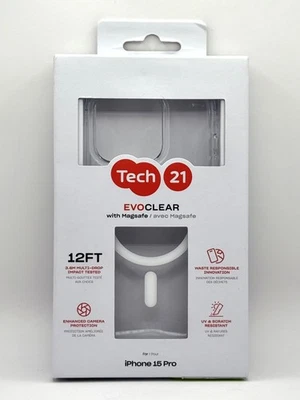 Tech21 EvoClear MagSafe Series Case For Apple iPhone 15 Pro (Clear) - Image 1 of 3