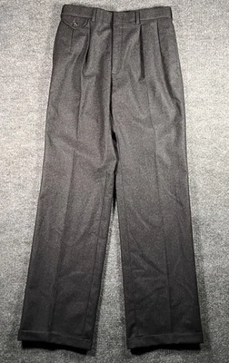 Vintage Polo Ralph Lauren Wool Pleated Dress Pants Suspender Buttons 30x35 - Image 1 of 4