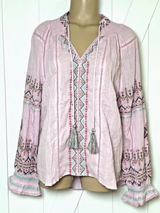 NWT/NEW Sundance Embroidered Totora Peasant Top Sz XL Large Light Pink - Picture 1 of 6