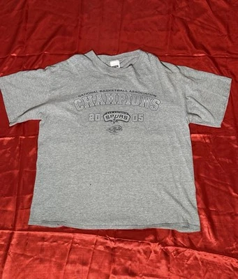 Vintage San Antonio Spurs 2005 NBA Champions CSA Gray T-Shirt - Size XL - Image 1 of 4