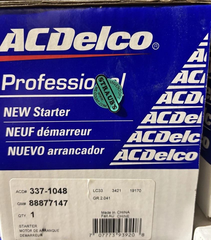Motor De Arranque ACDelco 337-1048 92-13 Ford Lincoln Mercury Modelos GM 88877147 Foto 1 de 3