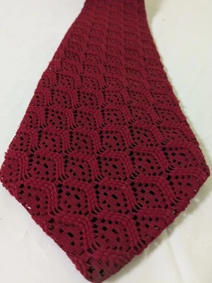 复古 Louis Feraud Paris 针织男式红色领带 56 x 4.5 — 第 1/4 张图片