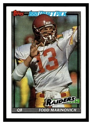 1991 Topps Todd Marinovich #83 Los Angeles Raiders - Image 1 of 2