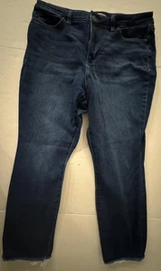 LC LAUREN CONRAD Größe 16 hoch geschnittene Skinny Ankle Jeans ausgefranster Saum guter Zustand - Bild 1 von 5