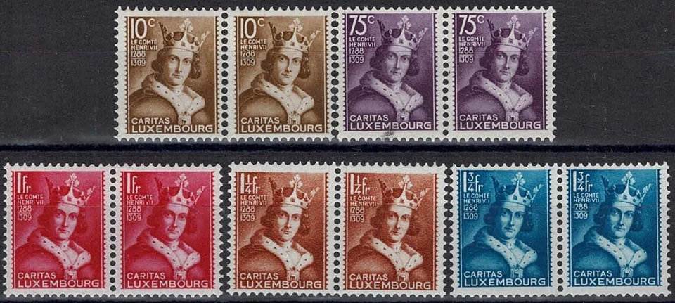 Luxemburgo Luxemburgo 1933 CARITAS Conde Enrique IV. Juego 2 pares KW:280€ - Imagen 1 de 1